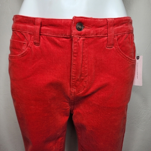NWT Pilcro Anthropologie High Rise Skinny Red Corduroy Pants Size 31‎ - Picture 9 of 14